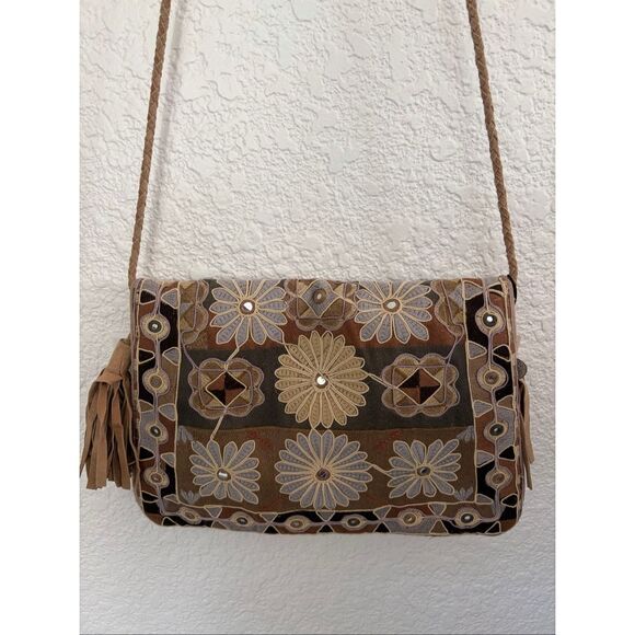 Anthropologie Khanna Embroidered Clutch / Crossbody Bag in Neutral - Picture 5 of 12